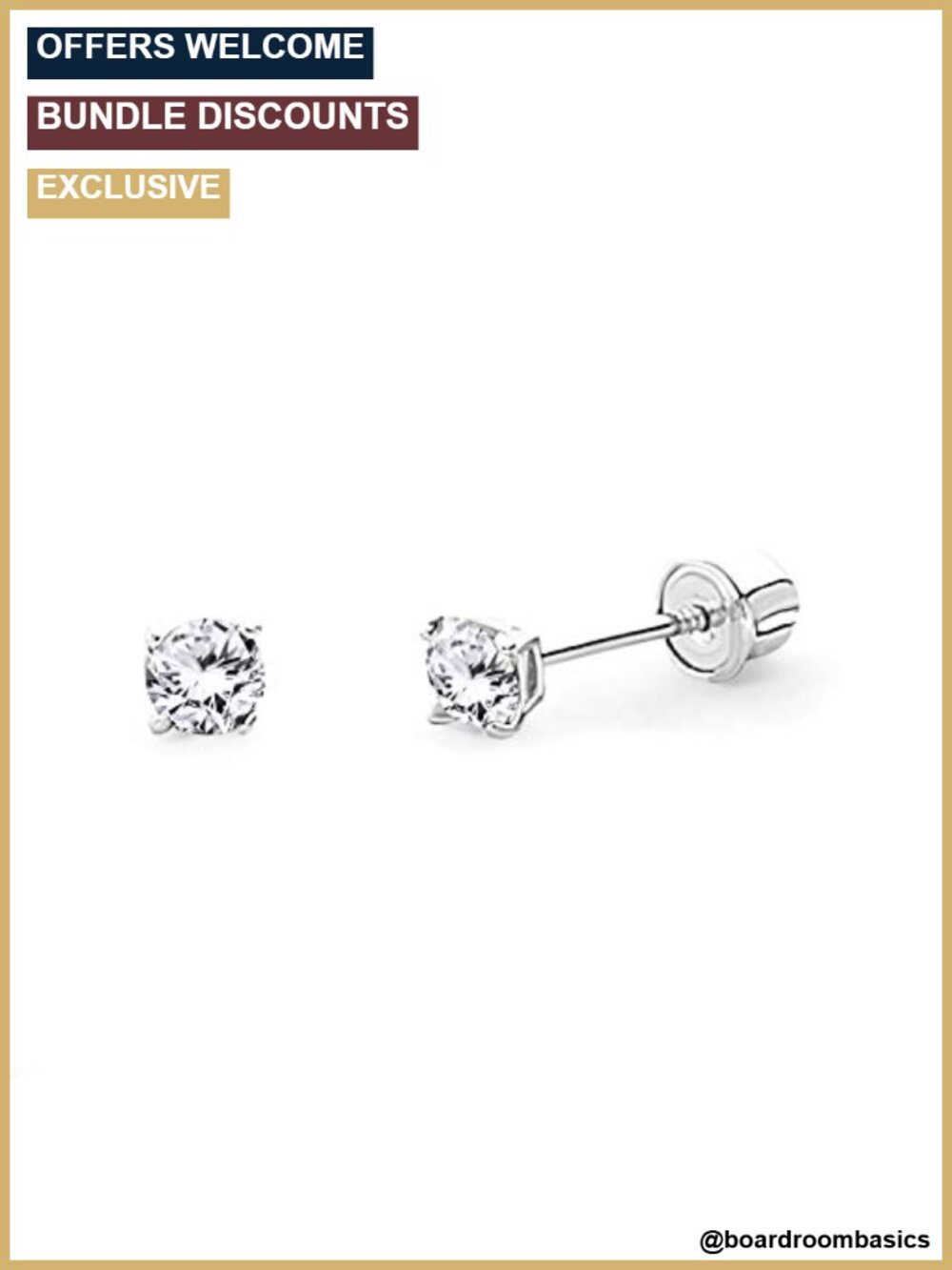 14k Real Yellow White Gold 2mm Solitaire Basket Set Stud Earrings Screw Back